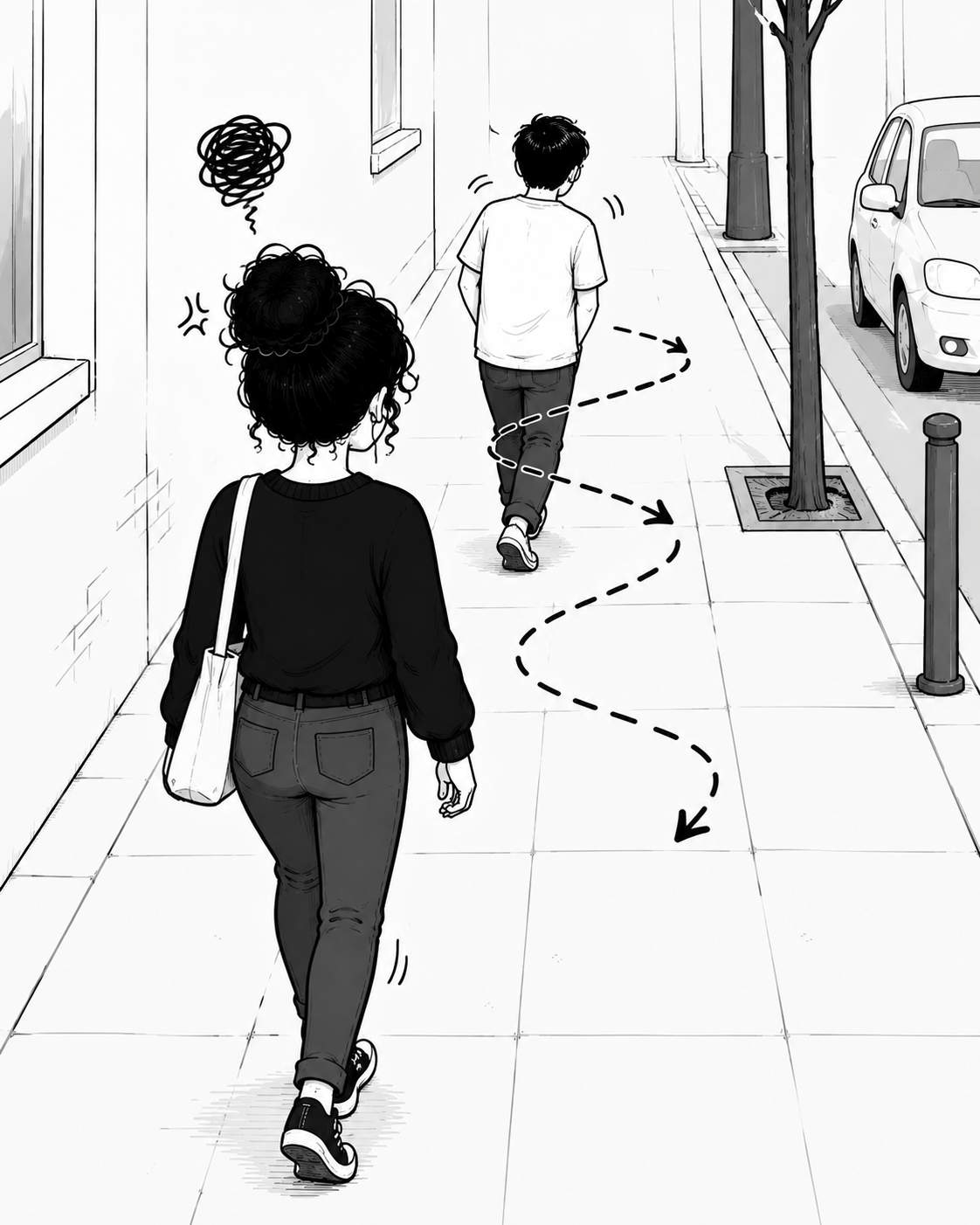 #32 - Pessoas que andam aos ziguezagues na rua