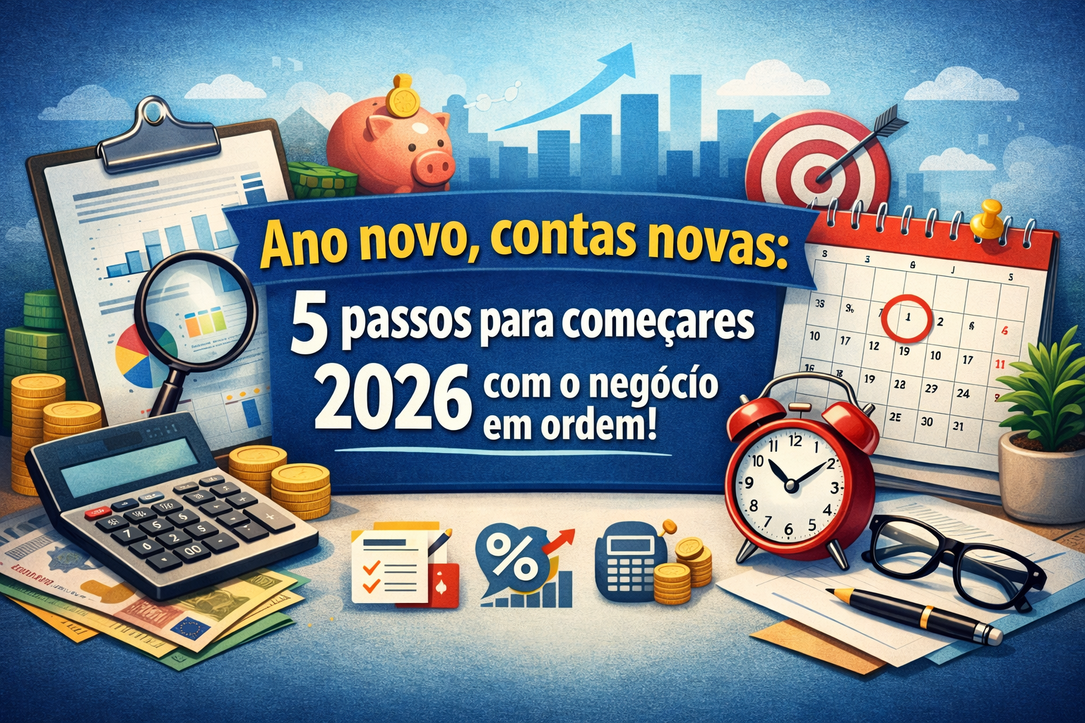 Ano novo, contas novas: 5 passos para começar 2026 com o negócio em ordem começa agora!